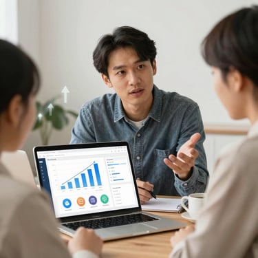 small business growth planning with digital marketing team