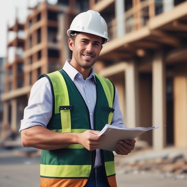 A professional cleaner in uniform vacuuming a modern office carpet with care.