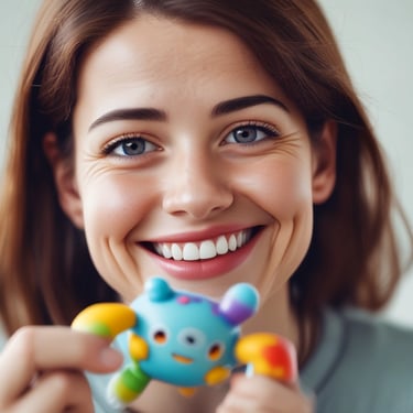 A smiling woman outdoors, radiating confidence and happiness.