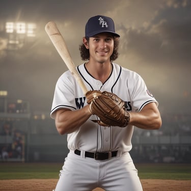Baseball glove with a custom itrupo strike showing a team logo and motivational phrase.