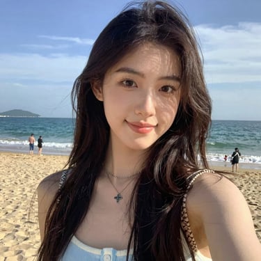 Elegant seaside terrace at sunset with soft gold lighting and navy blue accents.