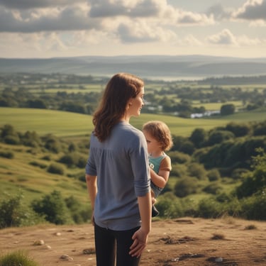Father and daughter happily following a visual routine chart together