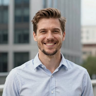 A smiling woman holding a reusable ply tote bag outdoors surrounded by greenery.