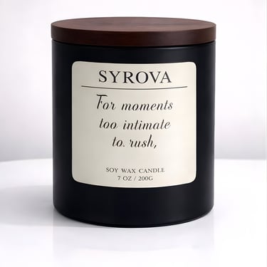 Close-up of clean burning soy candle with warm golden flame