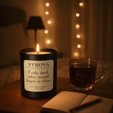 Modern coffee table styled with premium scented candle