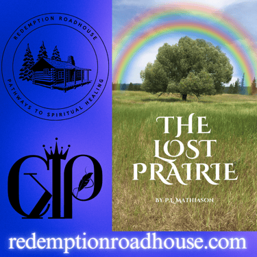 Redemption Roadhouse Logo, The Lost Prairie novel book cover, Content King Publishing logo