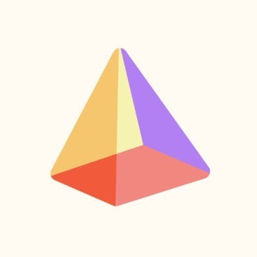 a pyramid shaped object with a triangle shaped object