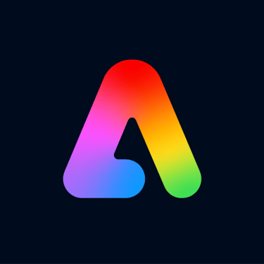 a rainbow - colored letter a with a rainbow - colored background