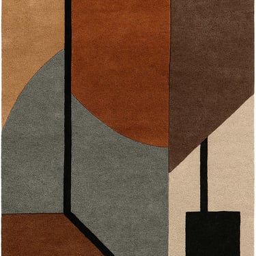 Minimalist modern rug design by Rasida Creation, handmade with care