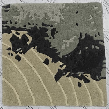 Minimalist modern rug design by Rasida Creation, handmade with care