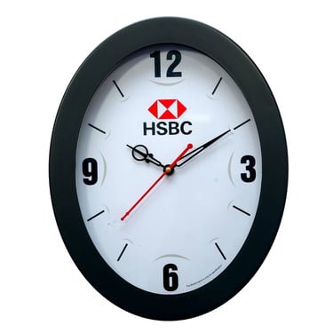 Oval analoge wall clock