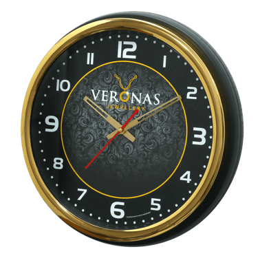 Golden chrome wall clock