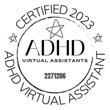 ADHD Virtual Assistant certification badge