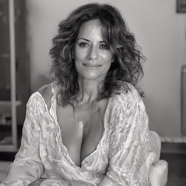 woman wearing black crew-neck shirt