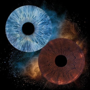 2 iris avec éclat galaxie pour un rendu doux