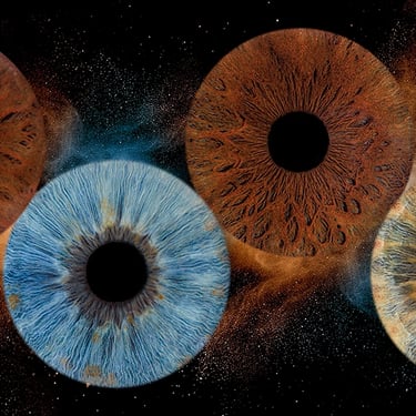 oeuvre d'art 4 iris avec des détails si précis pour un effet épatant