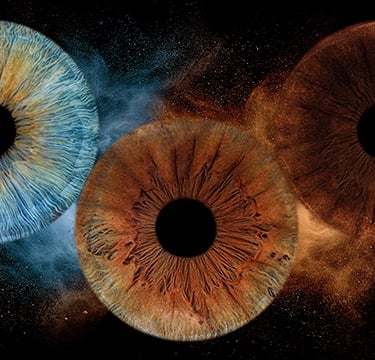 Tableau de 5 iris avec effet galaxie d'étoile