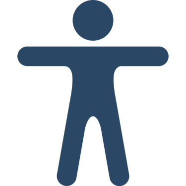 a person with a blue and white silhouette of a person