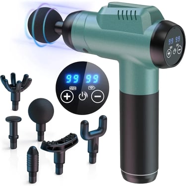 Pistola de Masaje Muscular, Timiyou Masajeador Cervical y Espalda con 99 Niveles de Intensidad
