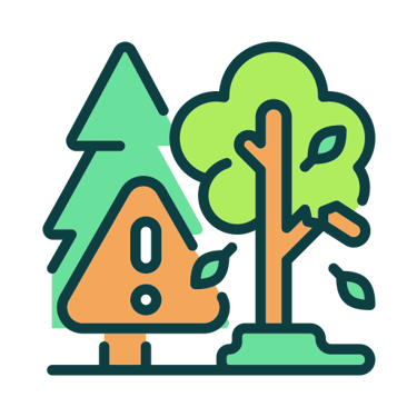 Tree failure and hazard icon for tree safety audits 