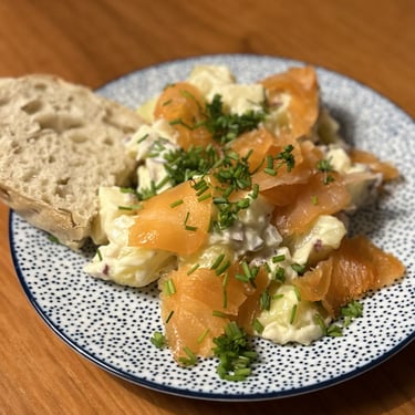 salmon and potato salad starter