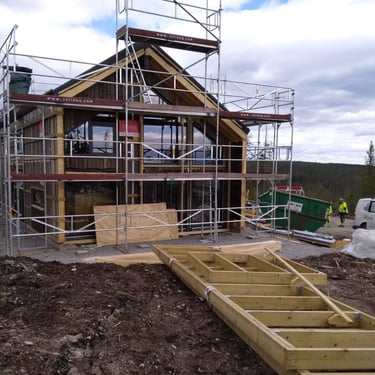 Wooden cabin construction