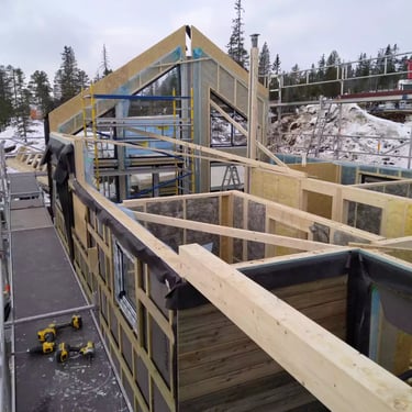 Wooden cabin construction
