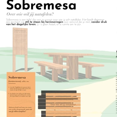 Sobremesa; Natafelen. In de openbare ruimte, om toevallig tegen te komen en de ruimte te laten in wat je wilt delen