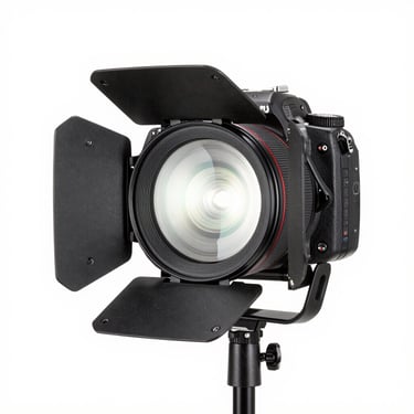 Godox FV150 continuous LED light, clean studio backdrop, high-key lighting