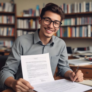 A student studying with books and notes spread out on a table.