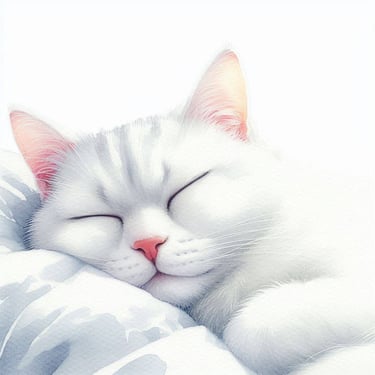 Retrato personalizado de gato de estimação criado em aguarela digital para o projeto A Sua História