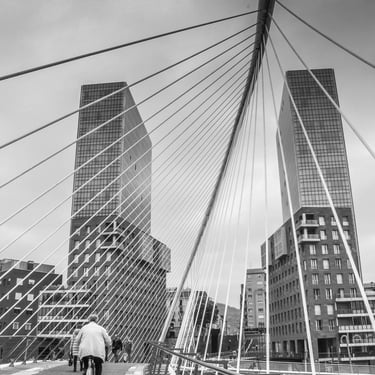 Zubizuri Bridge in Bilbao Spain