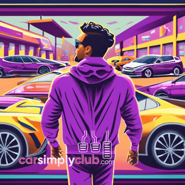 a man in a purple jacket and sunglasses