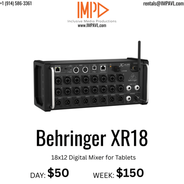 Behringer XR18 Rental $50/day $150/week Westchester, NY