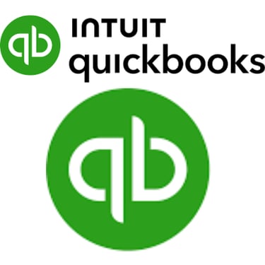 ntuit QuickBooks logo with green circle and white qb letters.