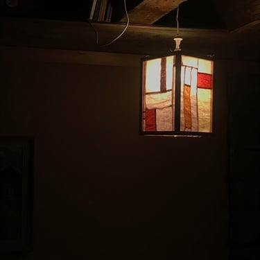textile coloured block lamp