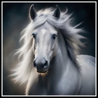 Horse portrait, artwork by Philip Preston.