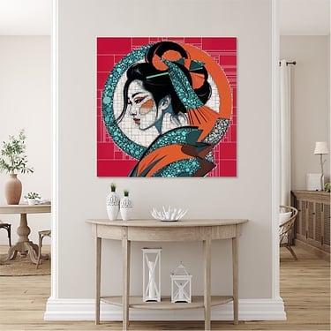 Geisha mosaic wall art print by Philip Preston