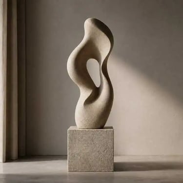 Abstract Sculptural Statement Piece for Modern Living Room | Minimalist Stone Art Decor | Luxury Int