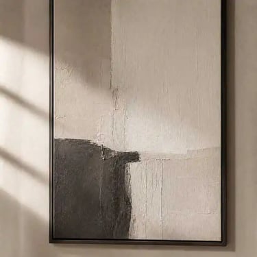 Modern Minimalist Wall Art | Neutral Abstract Canvas for Contemporary Living Room Decor