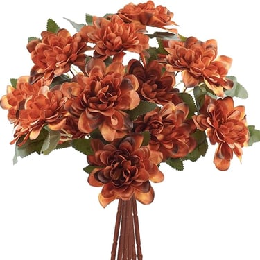 all bedroom décor, burnt orange bedroom accents, rustic floral arrangement, seasonal cozy room decor