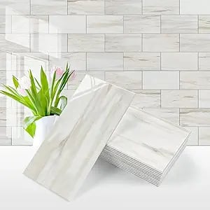 White backsplash for a modern kitchen with clean and elegant style.