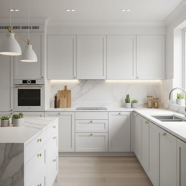 Modern Minimalist Kitchen Design with Clean White Aesthetic