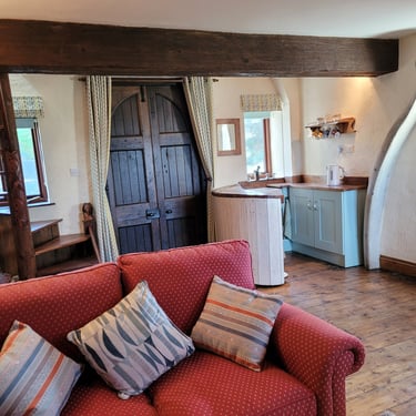 Living area. Holiday cottage near Brecon Beacons.