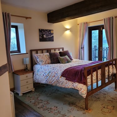 View from bedroom. Self catering. Mid Wales.