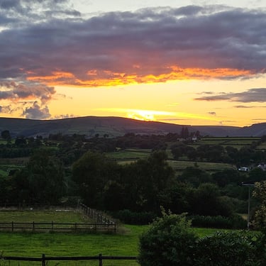 Sunset in Mid Wales, Powys. Llanwrtyd Wells,