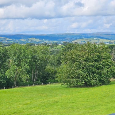 View of Irfon valley from self catering cottage in Llanwrtyd Wells,