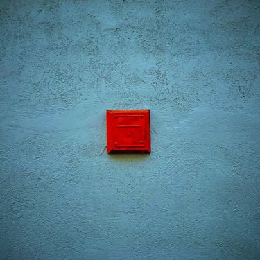 A red square painted on a wall