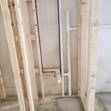 new water lines for bathroom remodeling project