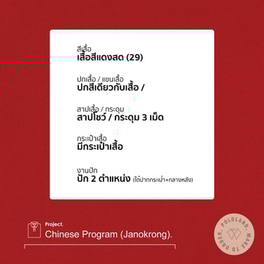 รายละเอียด-เสื้อโปโลหมวดภาษาจีน โรงเรียนจ่านกร้อง